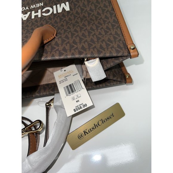 Michael Kors MK Mirella Medium EW Tote - Brown Multi - Picture 6 of 9